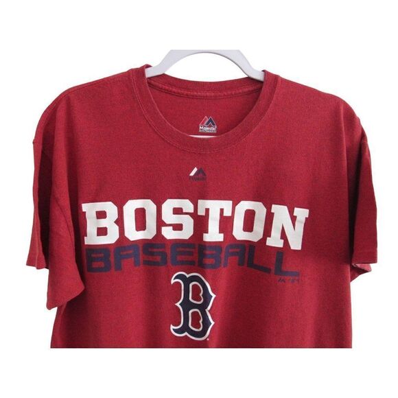 MajesticâBoston BaseballâCrewneckâShortâSleeveâT-ShirtâSzâL - Picture 2 of 3